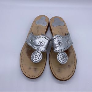 Jack Rogers women silver sandals  size 8